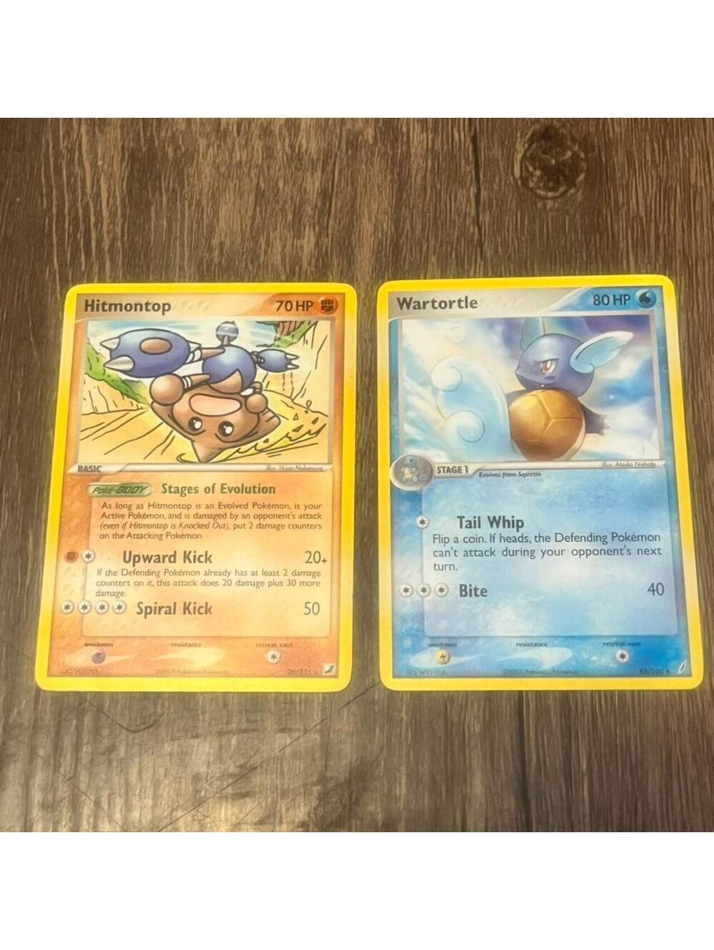 Vintage 2 Card Lot Hitmontop 26/115 EX Unseen Forces Crystal Guardians